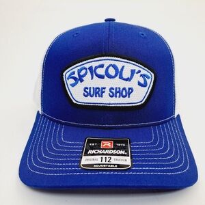 Spicoli's Surf Shop Richardson 112 Trucker Mesh Snapback Cap Hat Blue